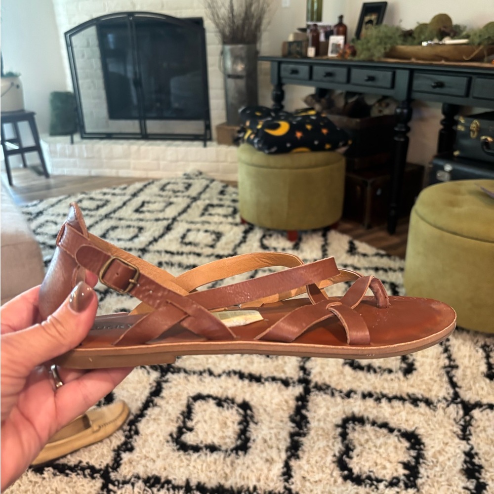 Women's Lucky Brand Leather Brown Strappy Sandals